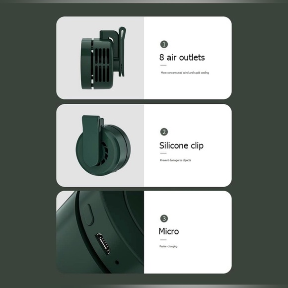 Mini Hand Free Clip Fan 360* Adjustable *PINK* Brand New - Picture 8 of 15